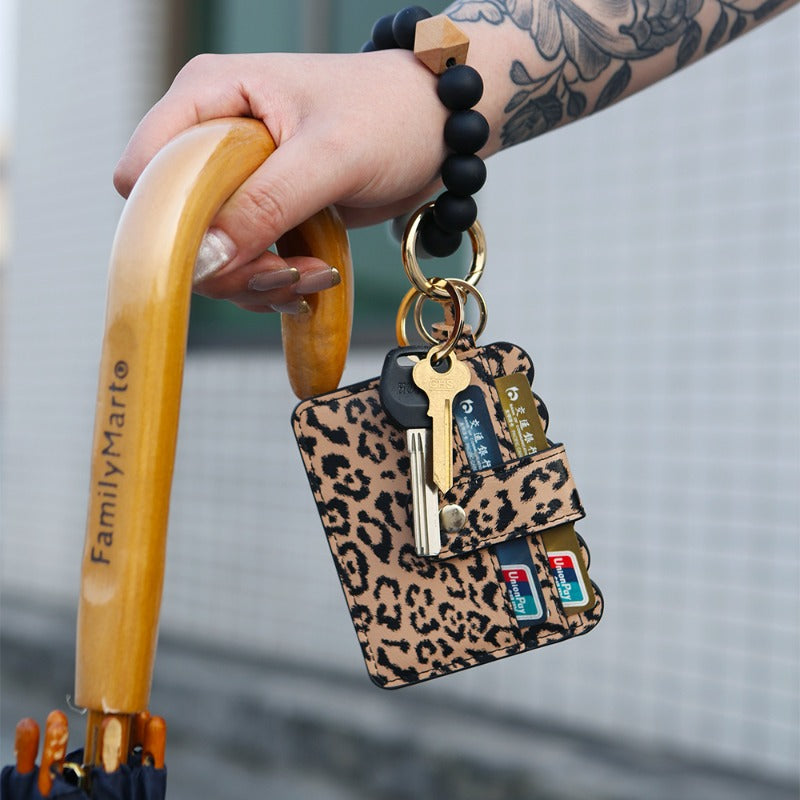 Wholesale Silicone Pendant Leather PU Tassel Card Bag Keychains